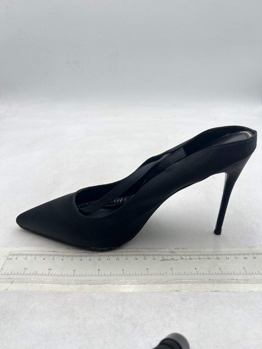 FSJ Black Strappy Stiletto Heels Pointed Toe Stylish Slingback Sexy Wedding Shoe